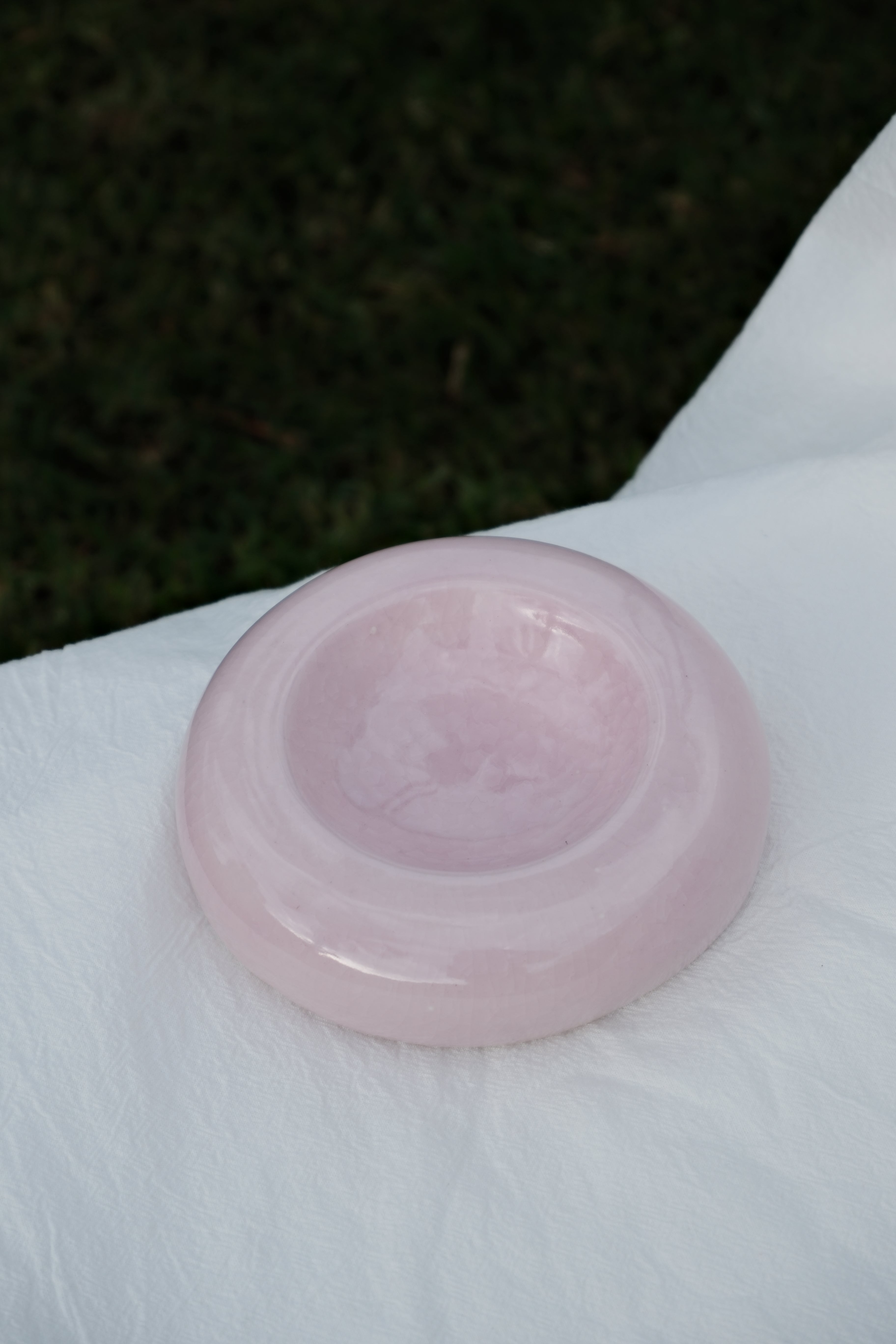 Pink Crackle Trinket Dish