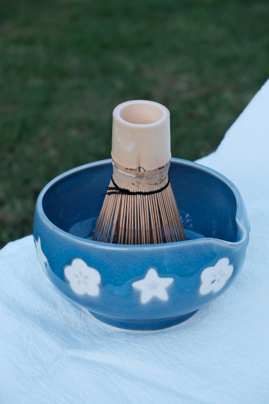 Star & Flower Blue Matcha Bowl