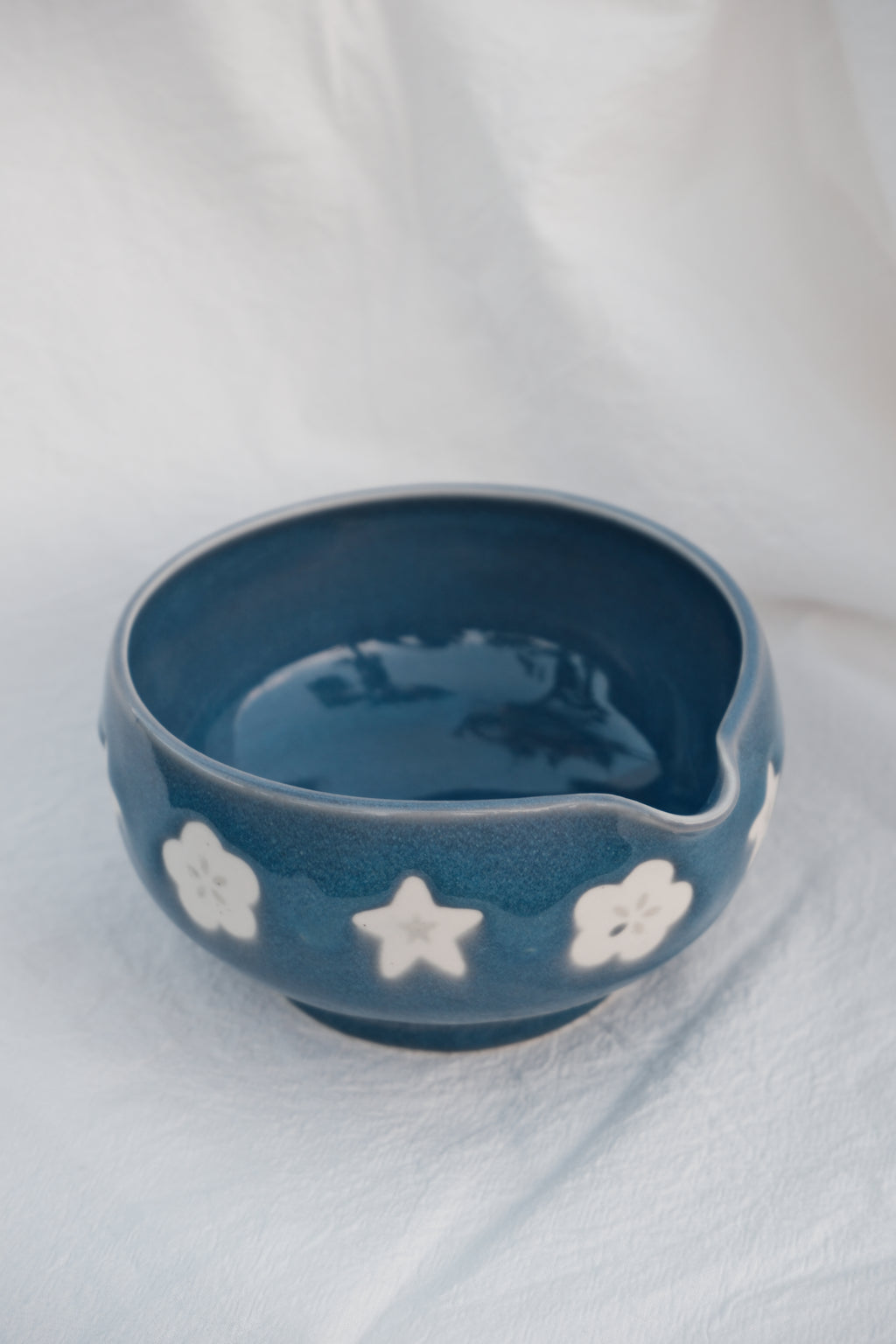 Star & Flower Blue Matcha Bowl